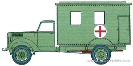 Ford D V3000 Ambulance truck - drawings, dimensions, pictures