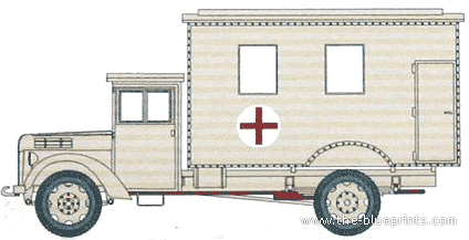 Грузовик Ford D V3000 Ambulance Einheits - чертежи, габариты, рисунки