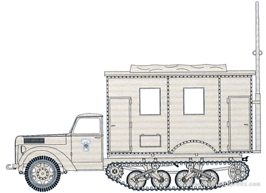 Ford D V3000 Maultier Radiocar truck - drawings, dimensions, pictures