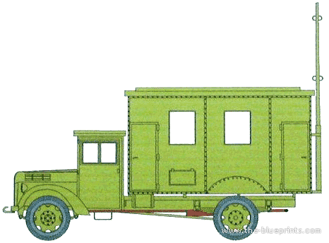 Ford D V3000 Radiocar Einheits truck - drawings, dimensions, pictures