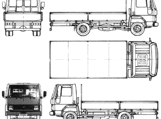 Грузовик Ford E Cargo 0609 (1986) - чертежи, габариты, рисунки