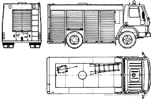 Грузовик Ford E Cargo 1011 Fire Truck (1982) - чертежи, габариты, рисунки