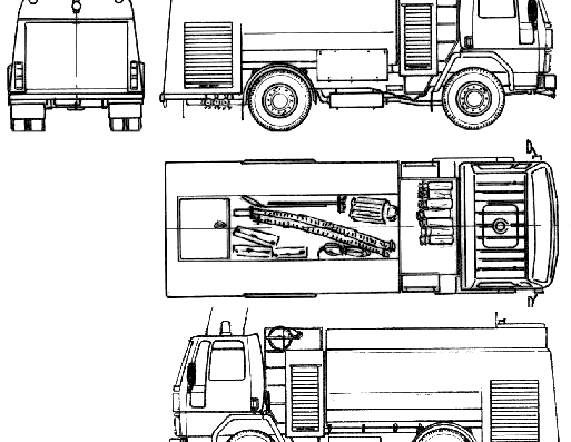 Грузовик Ford E Cargo 1313 Fire Truck (1985) - чертежи, габариты, рисунки