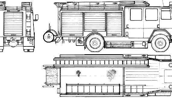 Грузовик Ford E Cargo 1520 Fire Truck (1986) - чертежи, габариты, рисунки