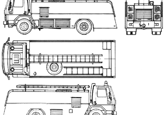 Грузовик Ford E Cargo 1680 Fire Truck (1980) - чертежи, габариты, рисунки