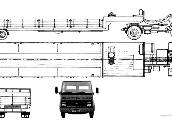 Грузовик Ford E Cargo 1713 Trailer (1986) - чертежи, габариты, рисунки
