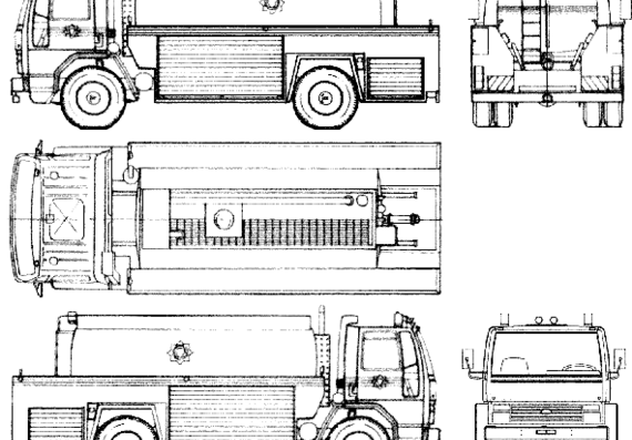 Грузовик Ford E Cargo 1721 Fire Truck (1991) - чертежи, габариты, рисунки