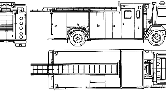 Грузовик Ford E Cargo CF6000 Fire Truck (1989) - чертежи, габариты, рисунки