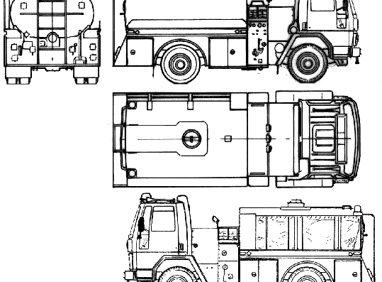 Грузовик Ford E Cargo CF7000 Fire Truck (1986) - чертежи, габариты, рисунки