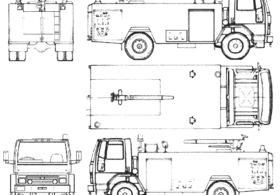 Грузовик Ford E Cargo Fire Truck (1980) - чертежи, габариты, рисунки