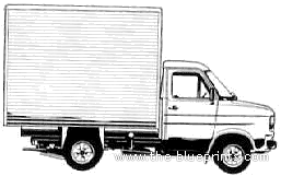 Грузовик Ford E Transit Box Van (1978) - чертежи, габариты, рисунки