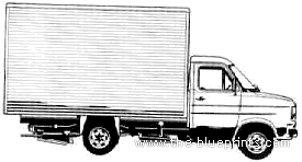 Грузовик Ford E Transit Box Van LWB (1978) - чертежи, габариты, рисунки