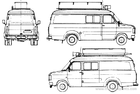 Грузовик Ford E Transit Fire Truck (1982) - чертежи, габариты, рисунки