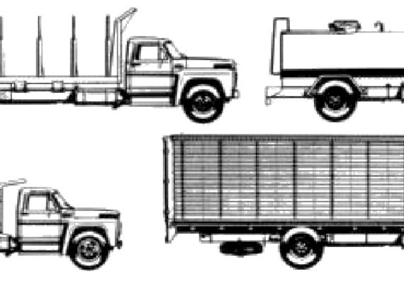 Ford F-600D truck - drawings, dimensions, figures