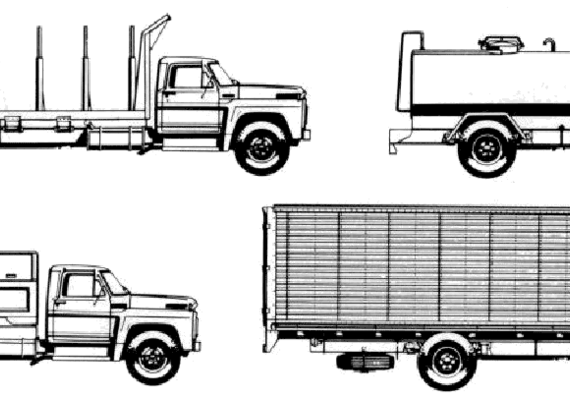 Ford F-700D truck - drawings, dimensions, figures