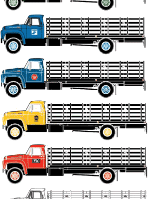 Грузовик Ford F-850 Stake Truck - чертежи, габариты, рисунки