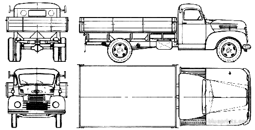 Ford FK 3500D truck (1951) - drawings, dimensions, pictures