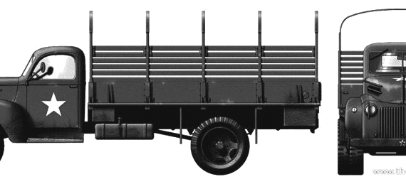 Грузовик Ford G8T 1.5-ton 4x2 - чертежи, габариты, рисунки