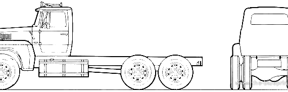 Грузовик Ford LTL 9000 (1990) - чертежи, габариты, рисунки