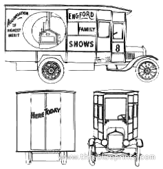 Ford Model T Calliope Truck (1921) - drawings, dimensions, pictures