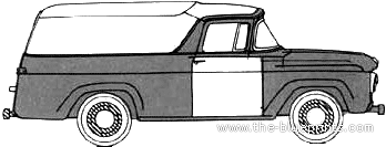 Грузовик Ford Panel Delivery (1958) - чертежи, габариты, рисунки