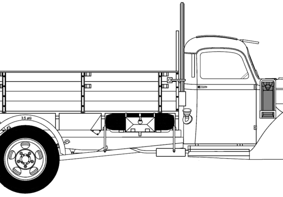Ford V3000S 3-ton truck - drawings, dimensions, figures