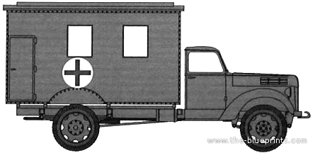 Ford V3000 Ambulance truck - drawings, dimensions, pictures