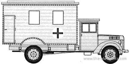 Грузовик Ford V3000 Ambulance Einheits - чертежи, габариты, рисунки