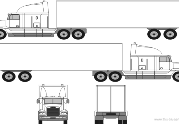 Грузовик Freightliner - чертежи, габариты, рисунки