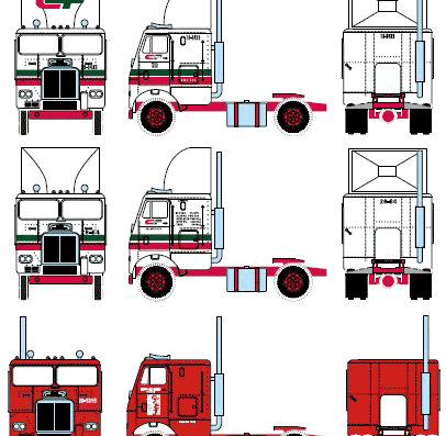Грузовик Freightliner COE Tractor Truck - чертежи, габариты, рисунки