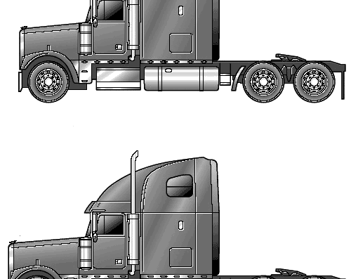 Грузовик Freightliner Classic XL (2005) - чертежи, габариты, рисунки