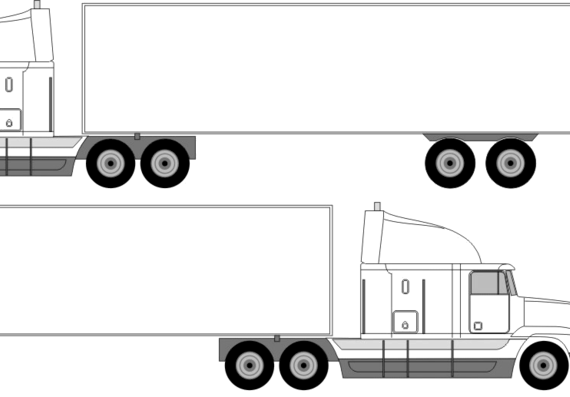 Грузовик Freightliner Semi-Trailer (1995) - чертежи, габариты, рисунки