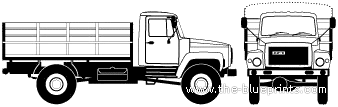 Грузовик GAZ-3308 Sadko 4x4 Truck (2008) - чертежи, габариты, рисунки