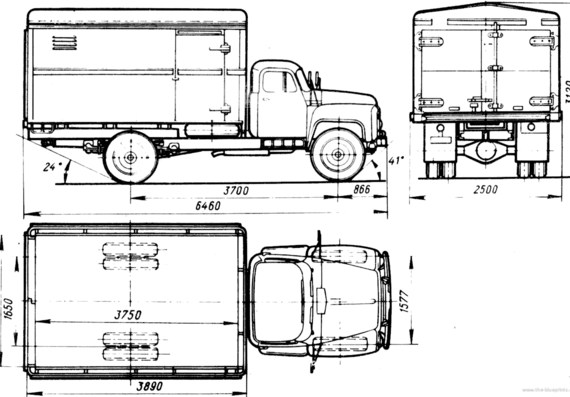 Truck GAZ-51-01 GZSA-891 - drawings, dimensions, figures