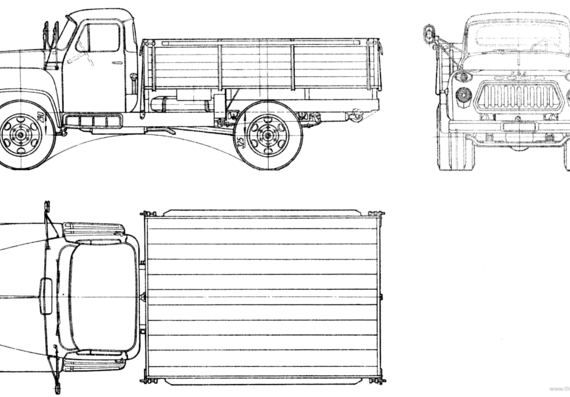 Грузовик GAZ-5204 - чертежи, габариты, рисунки