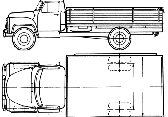 Грузовик GAZ-53 - чертежи, габариты, рисунки