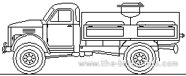 GAS-63 Gasoline Tanker truck - drawings, dimensions, pictures