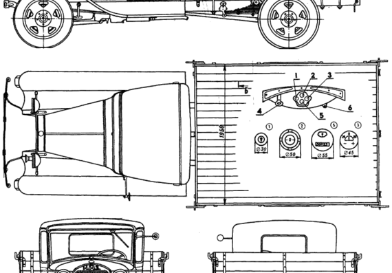 GAZ-AA truck - drawings, dimensions, figures