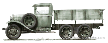 Грузовик GAZ-AAA (1940) - чертежи, габариты, рисунки
