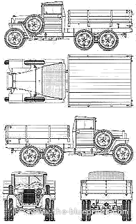 Грузовик GAZ-AAA (1943) - чертежи, габариты, рисунки