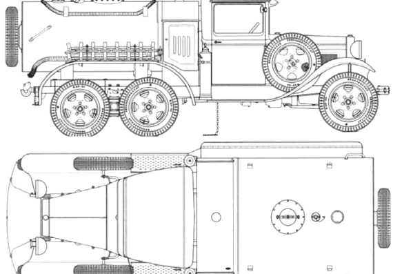Грузовик GAZ-AAA BZ-38U - чертежи, габариты, рисунки
