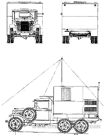 Truck GAZ-AAA PC-5 (1943) - drawings, dimensions, pictures