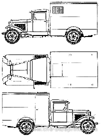 Грузовик GAZ-AA (1939) - чертежи, габариты, рисунки
