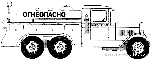 Грузовик GAZ-AA BZ-35 Fuel Truck - чертежи, габариты, рисунки