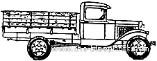 GAZ AA 4x2 truck - drawings, dimensions, figures