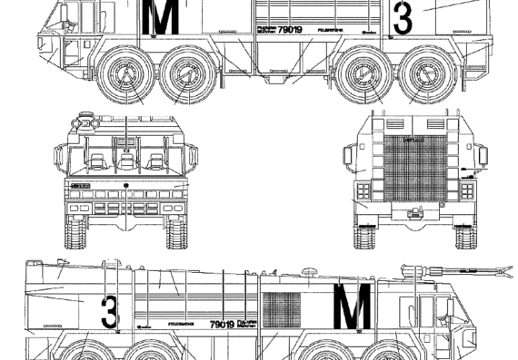 GFLF Simba 8x8 Fire Pumper truck - drawings, dimensions, pictures