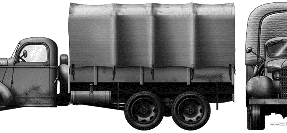 Truck GMC ACKWX-353 6x6 3ton - drawings, dimensions, figures