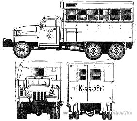 Truck GMC CCKW-352 2.5 ton - drawings, dimensions, figures
