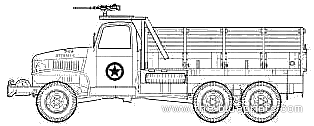 Грузовик GMC CCKW-352 2.5 ton 6x6 - чертежи, габариты, рисунки