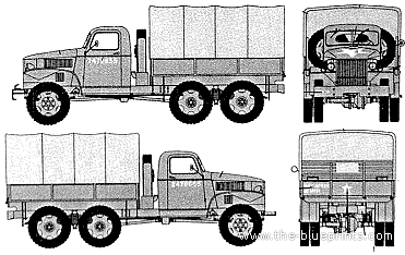 Truck GMC CCKW-352 2.5ton - drawings, dimensions, figures